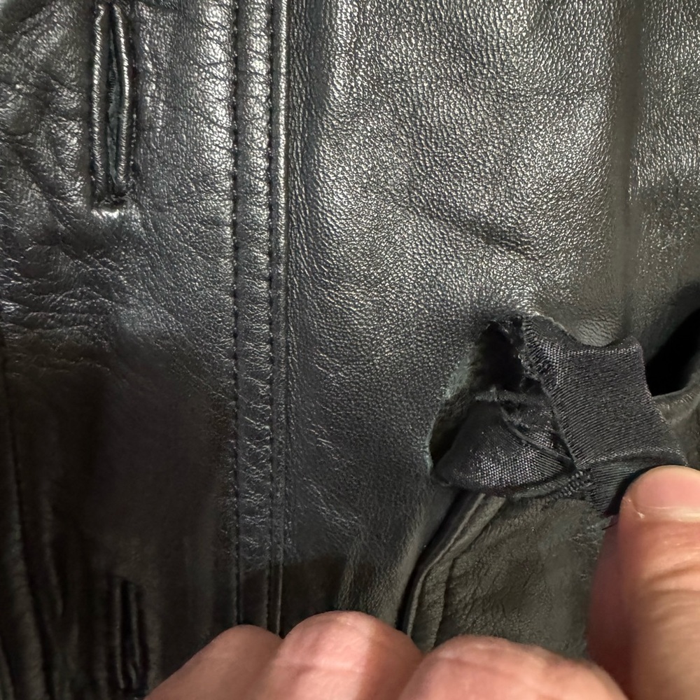 Men's Black Leather Jacket - Picture 2 of 4